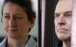 Лауреаты премии Европарламента имени Сахарова - журналисты Анджей Почобут и Мзия Амаглобели