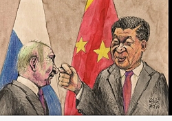  Кремлёвский уголовник    гребёт в сторону Китая. Си его не обидит, но разведёт и обдурит. Это точно.