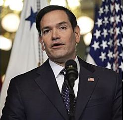 Выступление государственного секретаря Марко Рубио перед журналистами